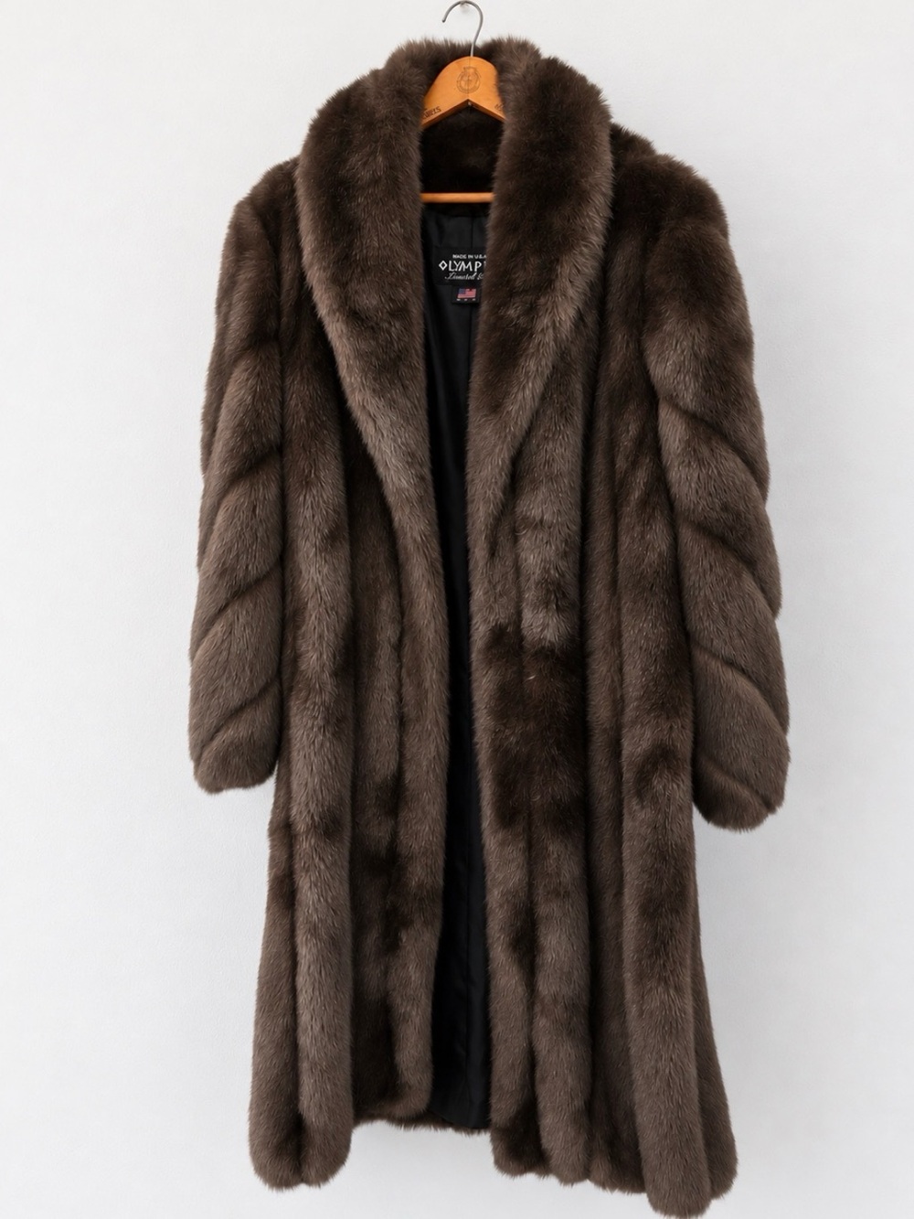 Luxurious Brown faux Fur Long Coat - Olympia.